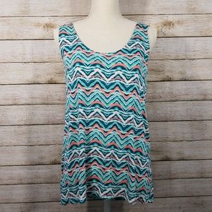 Teal Patterned Tank Top XL